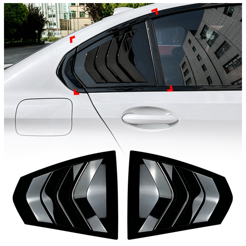 Sportliche Tuning-Gitter für die hinteren Seitenscheiben von BMW 3 G20 2019-2023.