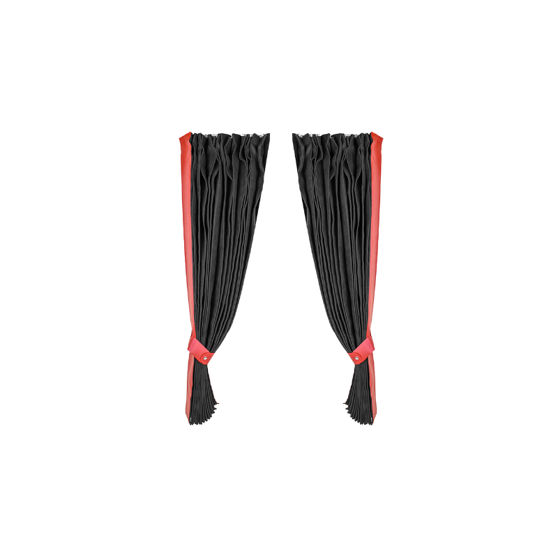 LKW / Sattelzug Frontscheibenvorhang-Set, schwarz mit Rot