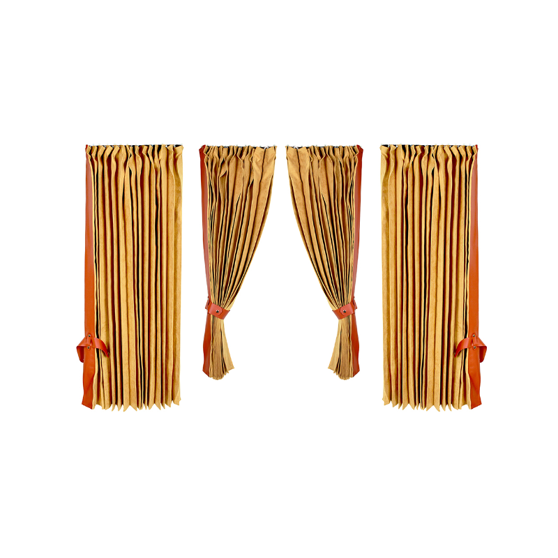 LKW-Vorhang-Set, beige Farbe, 4-teilig.