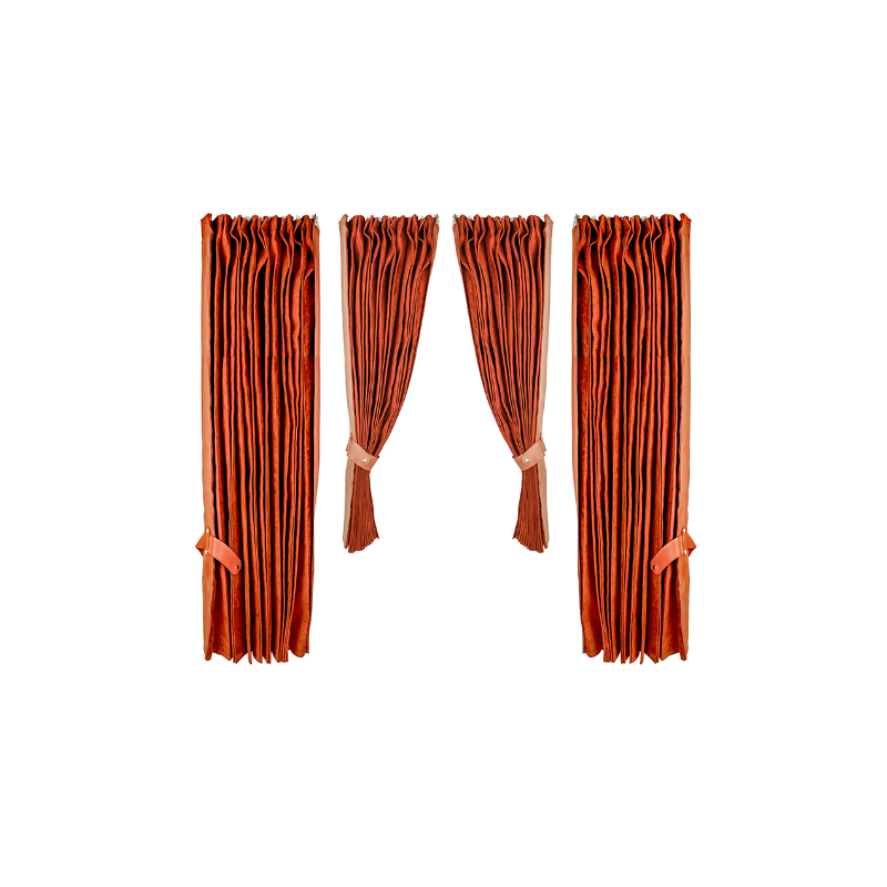 LKW-Vorhang-Set, braune Farbe, 4-teilig