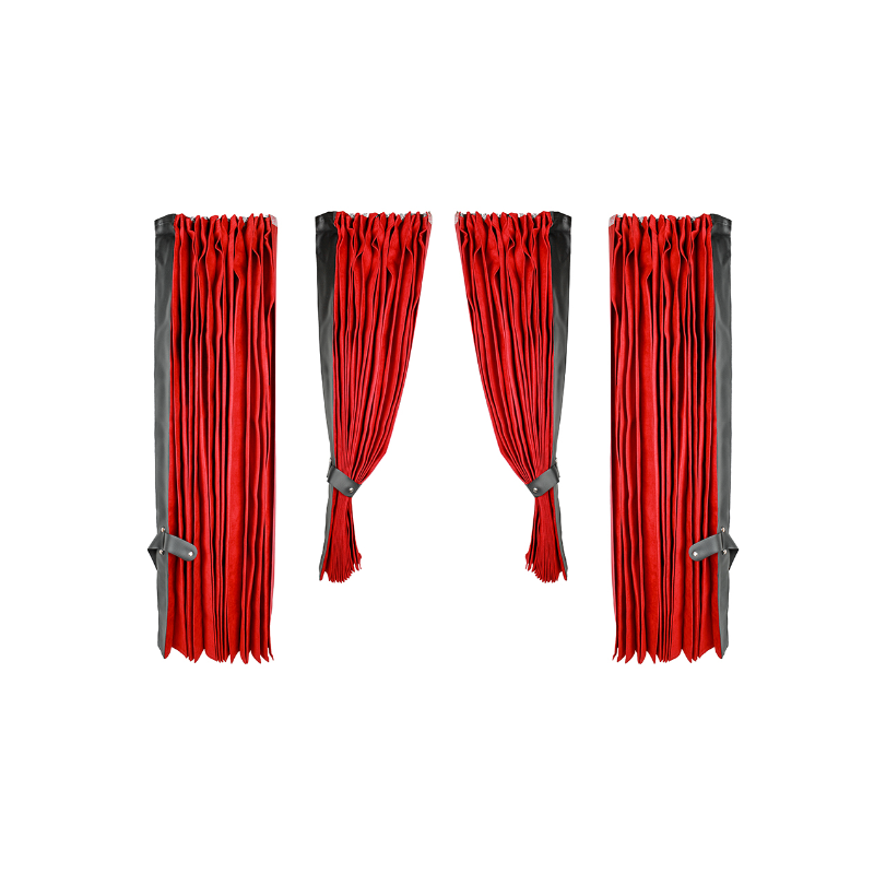 LKW-Vorhang-Set, in Rot, 4-teilig.