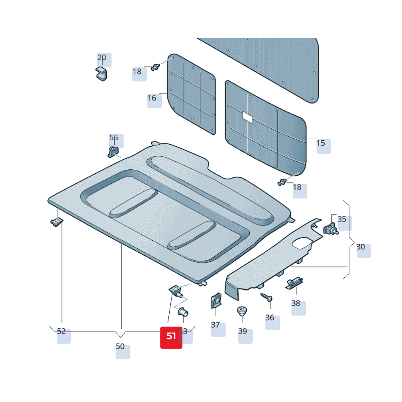 Kofferraum-Gepäckträgerhalter für VW Caddy 2004-2020 links