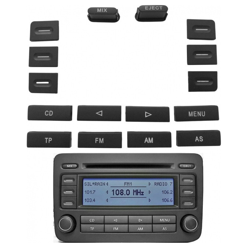 Satz von Tasten für das Radio-Panel für VW Golf 5, Touran, Caddy, Passat, Jetta 1K0035186