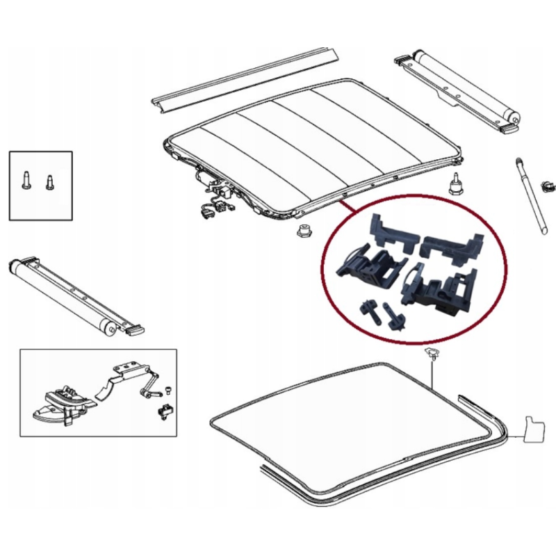 Reparaturset für Schiebedach Mercedes W168 W169 W245 Heckklappe A1697800244