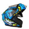 Motorradhelm X-ONE blau mit gelb L Nr. 285