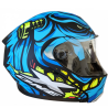 Motorradhelm X-ONE blau mit gelb L Nr. 285