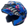Motorradhelm X-ONE, blau mit rosa, L Nr.287