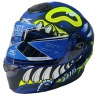 Motorradhelm X-ONE, blau mit gelb, Größe M Nr. 292