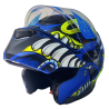 Motorradhelm X-ONE, blau mit gelb, Größe M Nr. 292