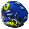 Motorradhelm X-ONE, blau mit gelb, Größe M Nr. 292