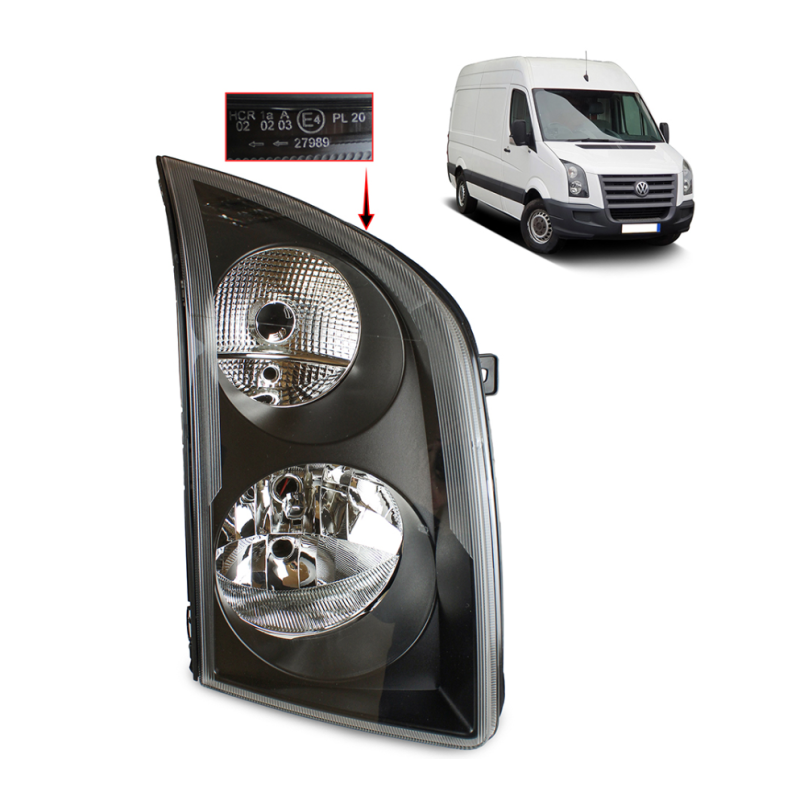 Scheinwerfer, rechte Seite, mit Motor für VW Crafter 2006-2014.