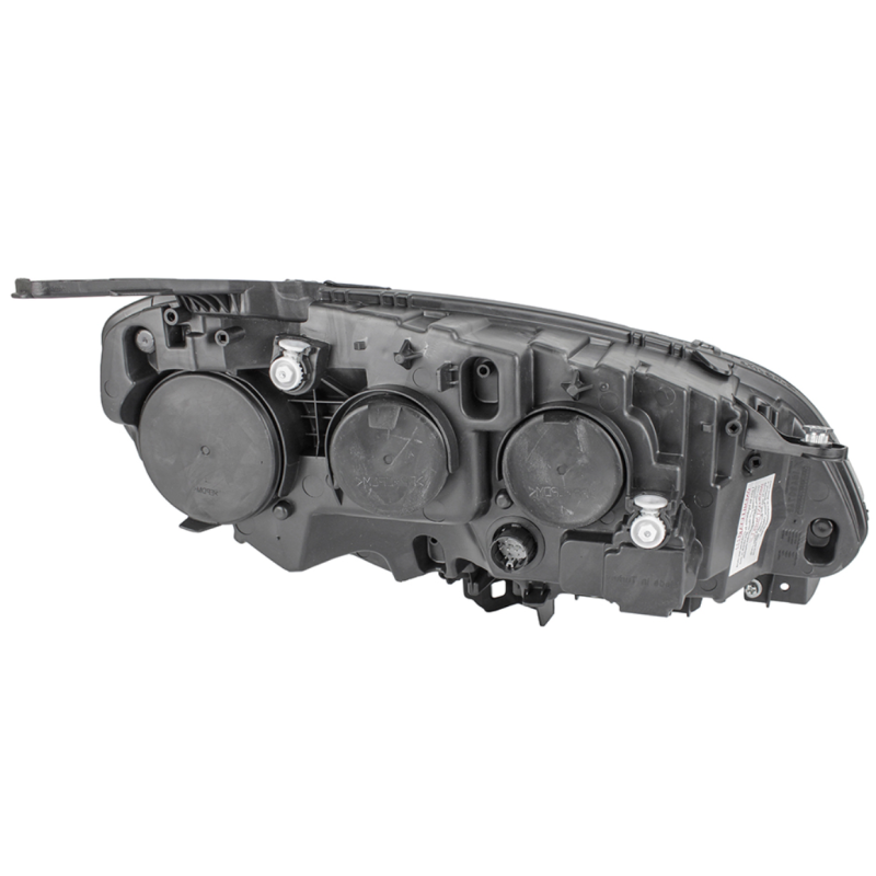 Scheinwerfer, rechte Seite, mit Motor und schwarzem Rahmen für Fiat Doblo 2015-2022.