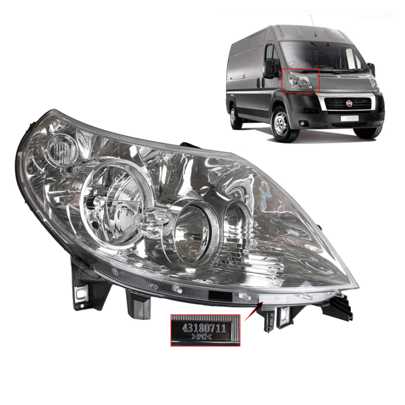Scheinwerfer, rechte Seite, mit Motor für Peugeot Boxer, Fiat Ducato, Citroen Jumper 2011-2014.