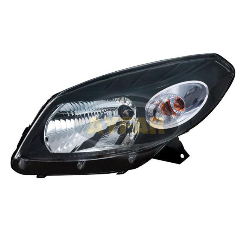 Scheinwerfer, links, mit schwarzem Rahmen für Dacia Sandero 2011-2013.