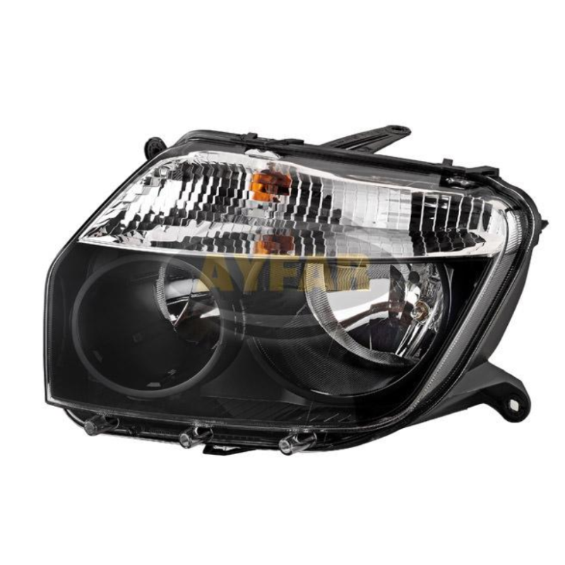 Scheinwerfer, rechte Seite, schwarz, mit manueller Einstellung für Dacia Duster 2010-2012.