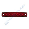 Dimension, rot 6 LED 12-24V 85.5mm