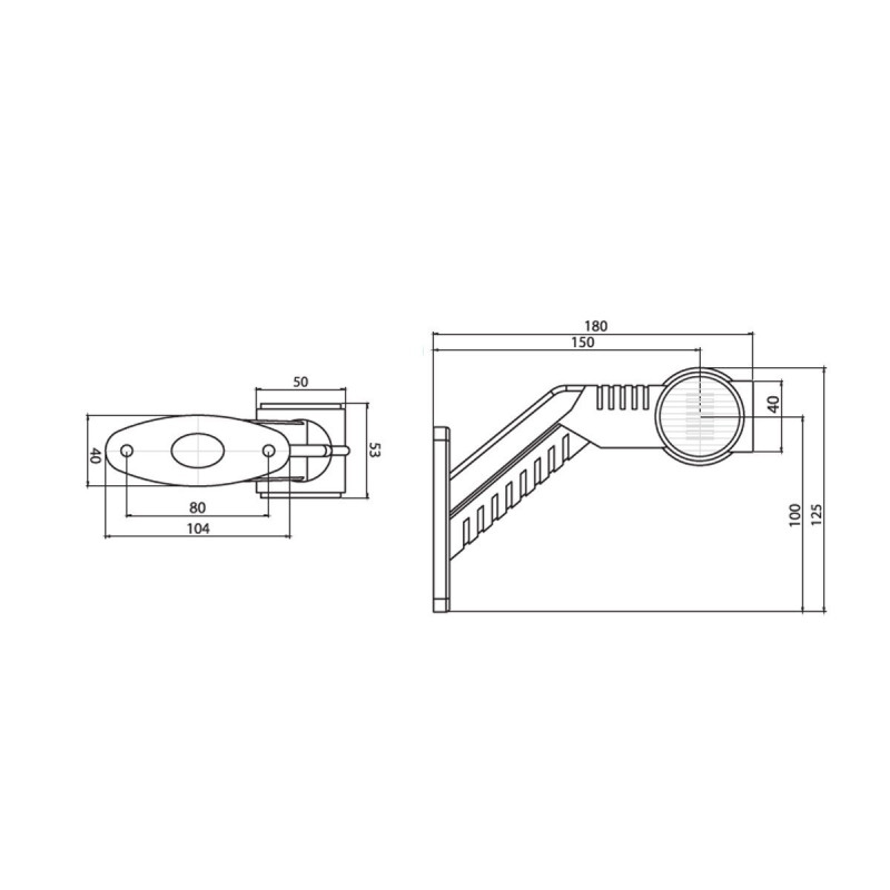 Dimension, weißes Horn 24V M720205