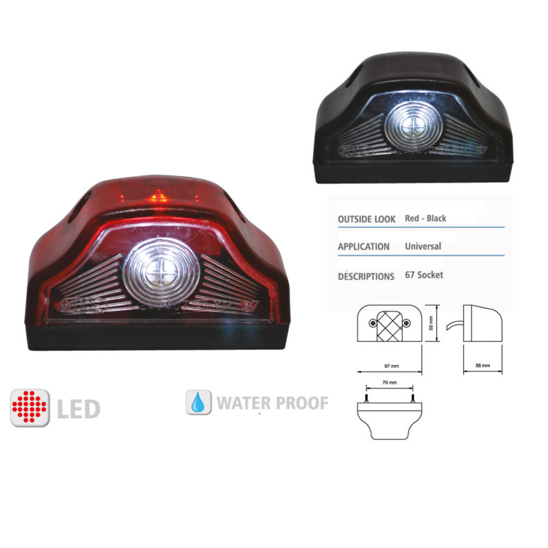 Deckenleuchten-Registrierungsplatte, rot, LED YP-37L.