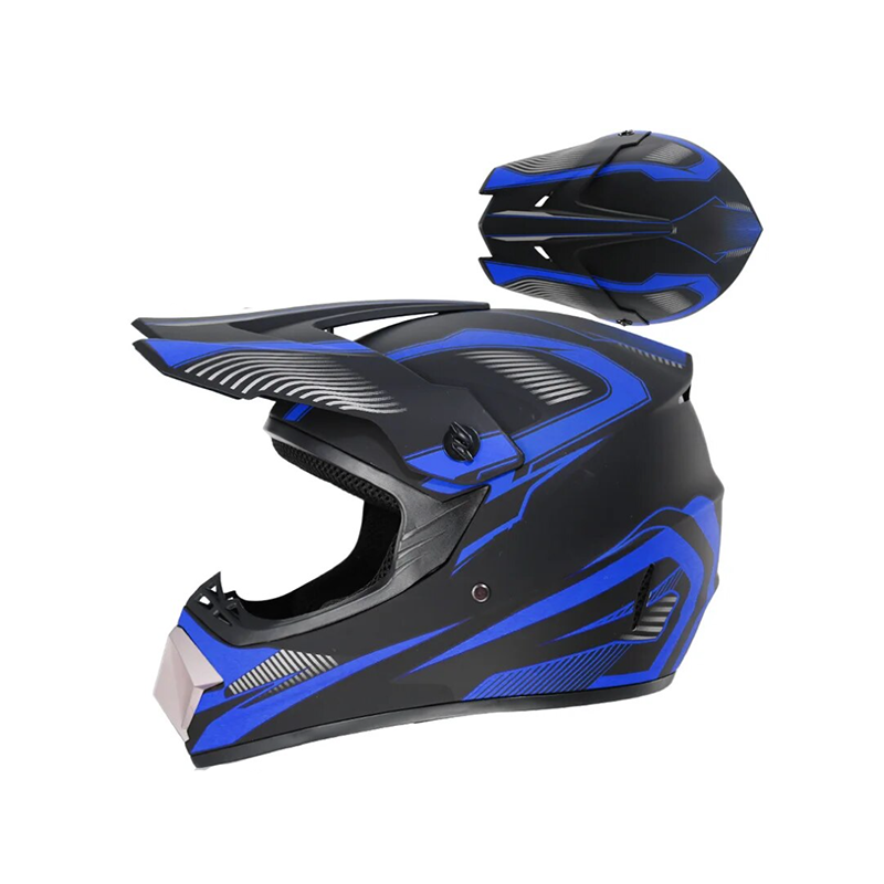 Crosshelm für Motorrad, schwarz mit blau, M A3616