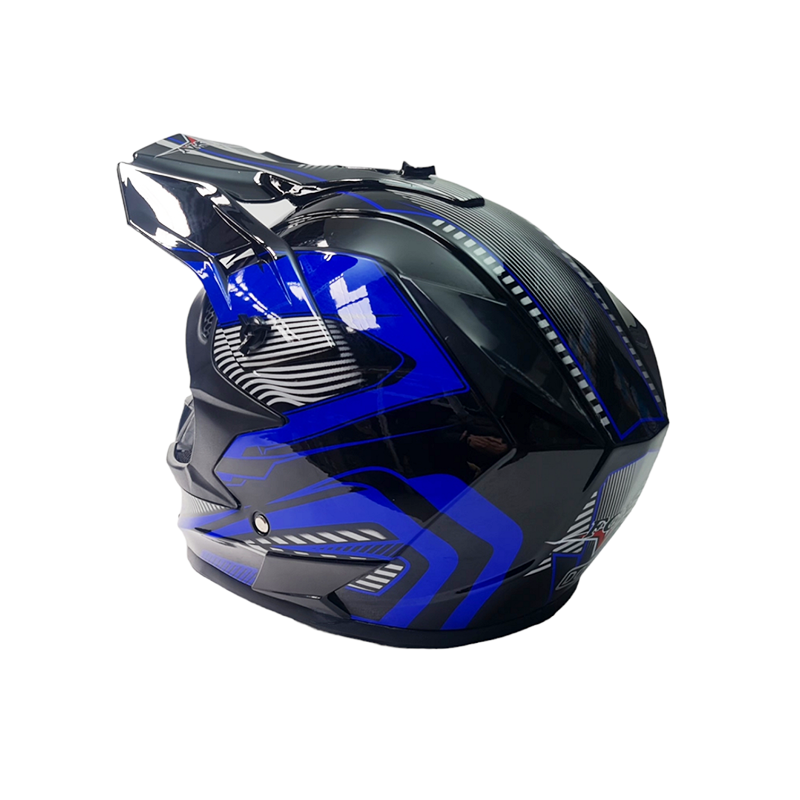 Crosshelm für Motorrad, schwarz mit blau, M A3616