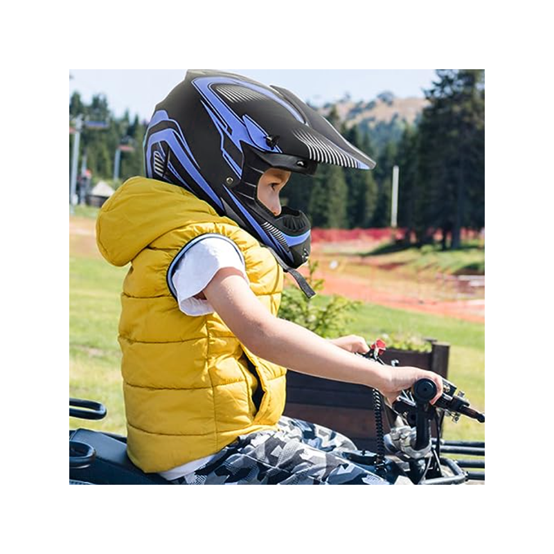 Crosshelm für Motorrad, schwarz mit blau, M A3616