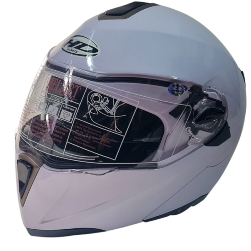 Motorradhelm, Weiß, Glanz, Größe L No208