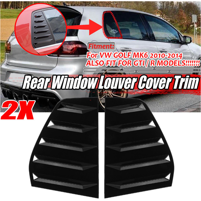 Sportliche Tuning-Gitter für die hinteren Seitenfenster für VW Golf 6 MK6 GTI R 2010-2014.